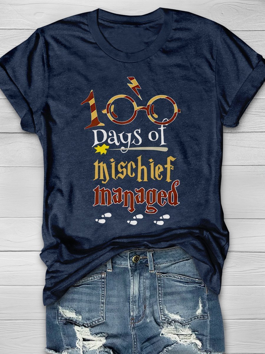 100 Days Of School Teacher Print Short Sleeve T-shirt