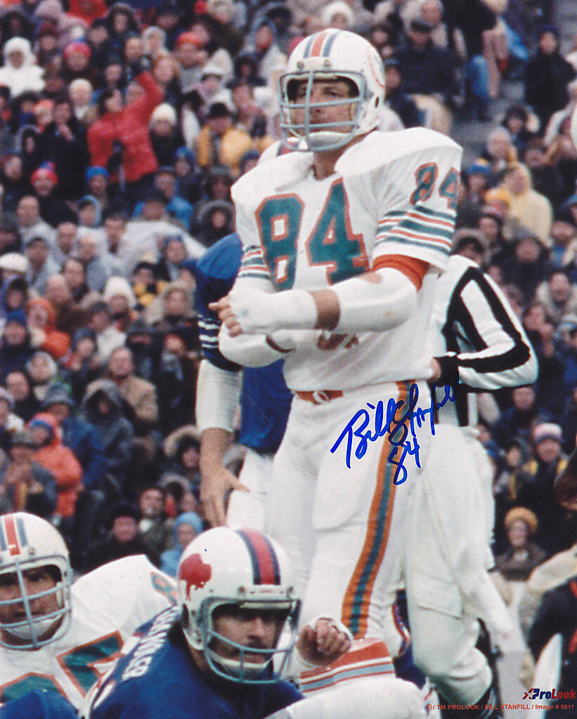 BILL STANFILL MIAMI DOLPHINS 17-0 ACTION SIGNED 8x10