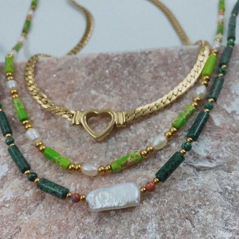 304 Stainless Steel 18K Gold Plated Streetwear Plating Heart Shape Choker