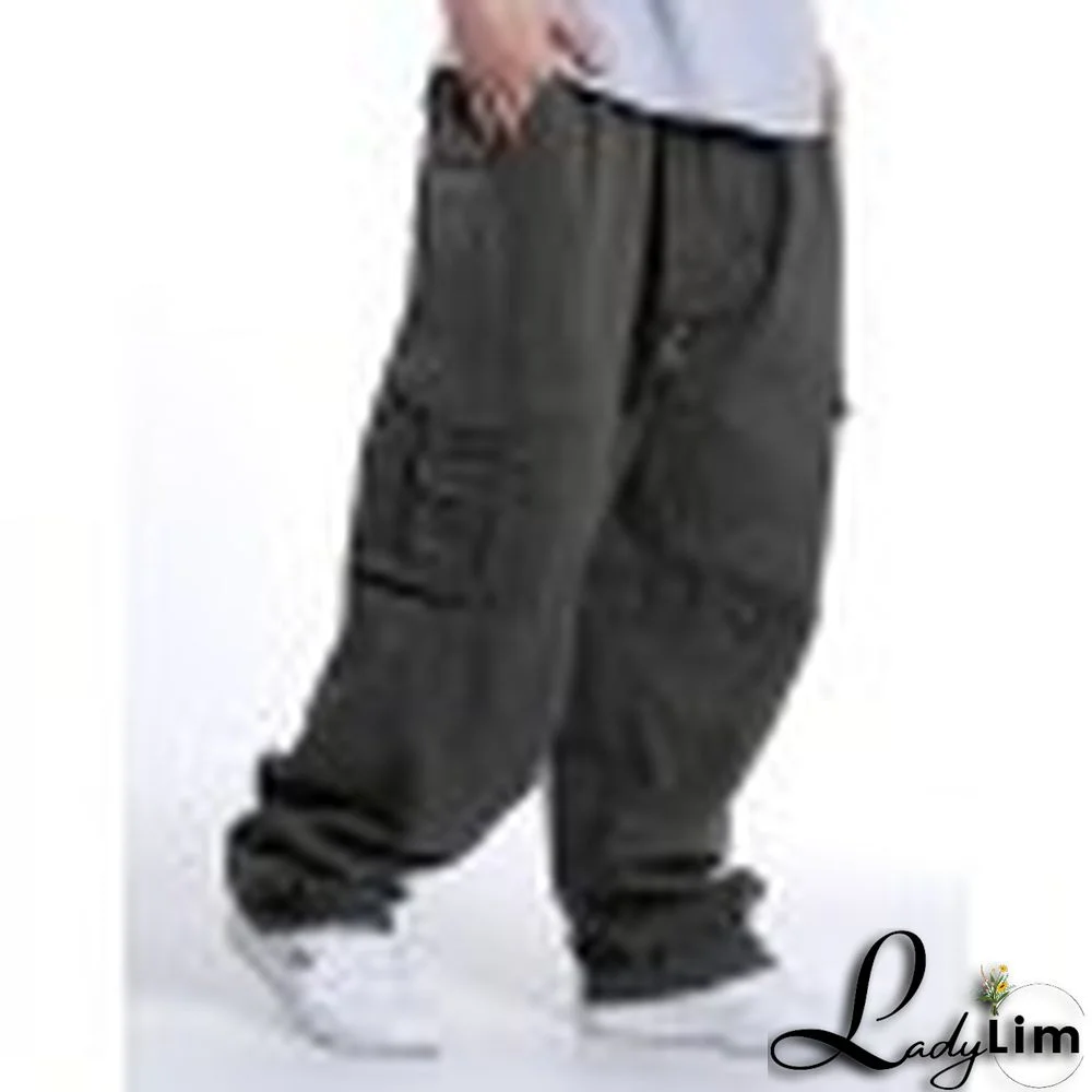 Men's Buckle Belt Loose Cago Pants