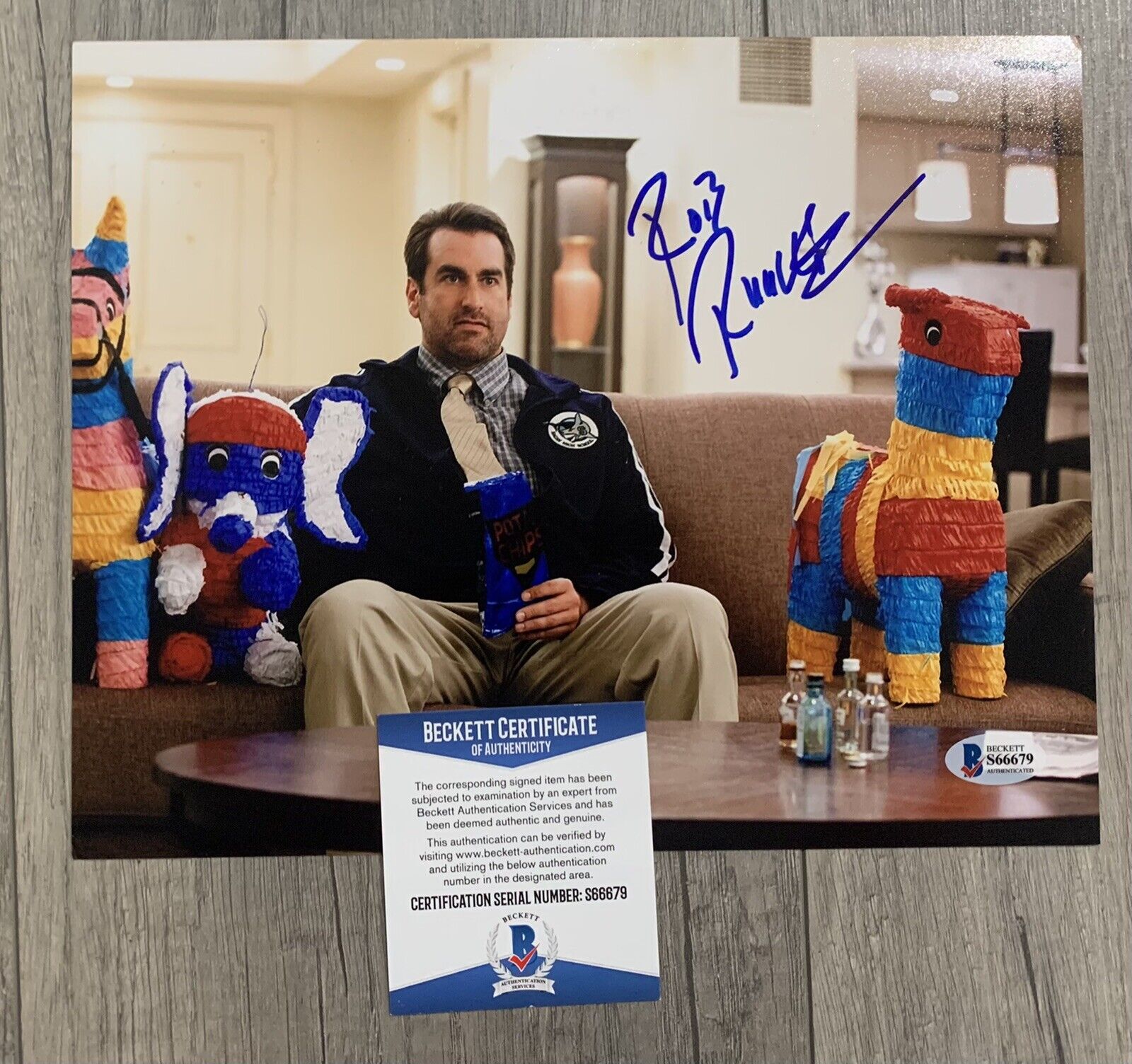 rob riggle signed autographed 8 x 10 Photo Poster painting beckett bas coa