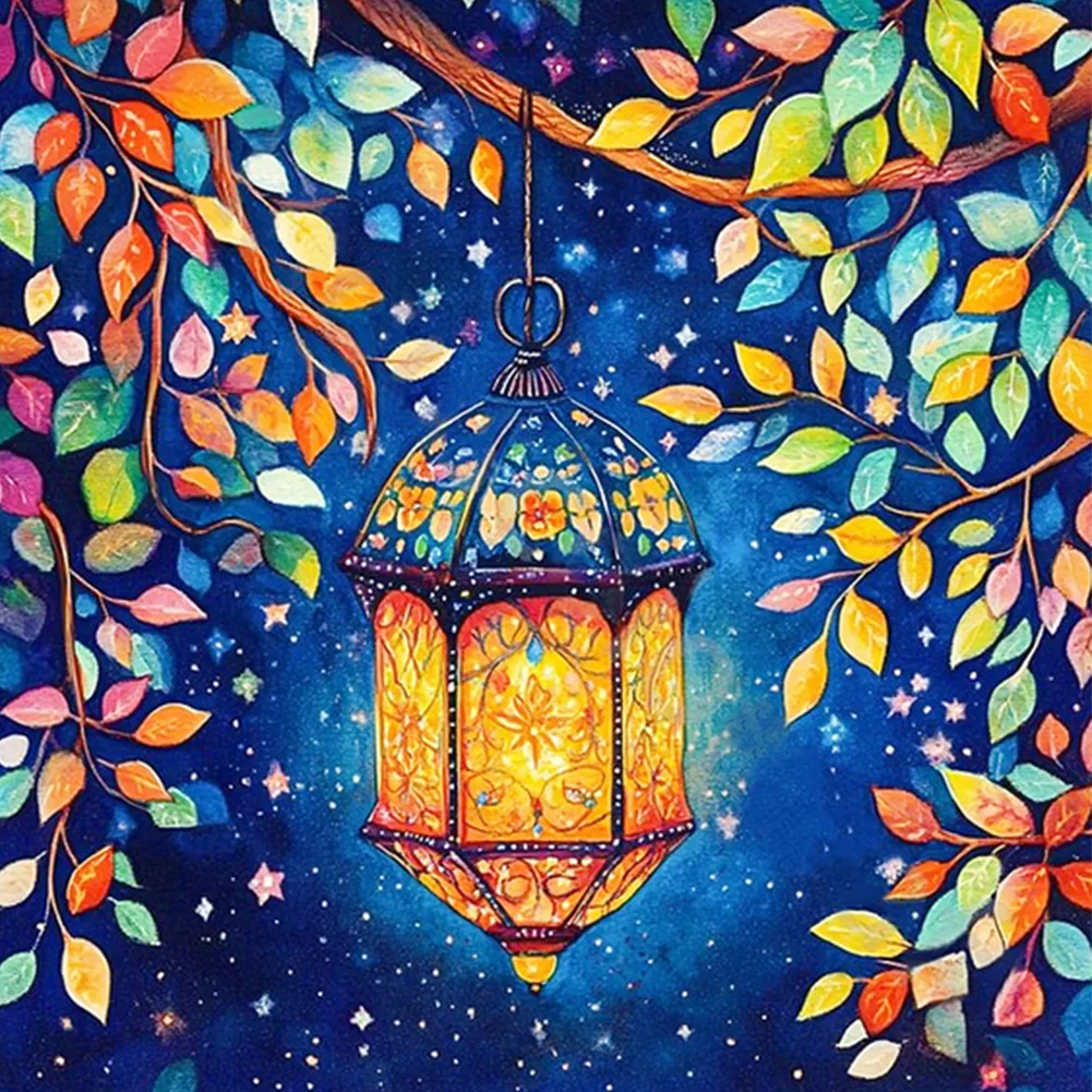 5D DIY Full Round Drill Partial AB Diamond Painting Lamp Kit Art Decor 45x45cm