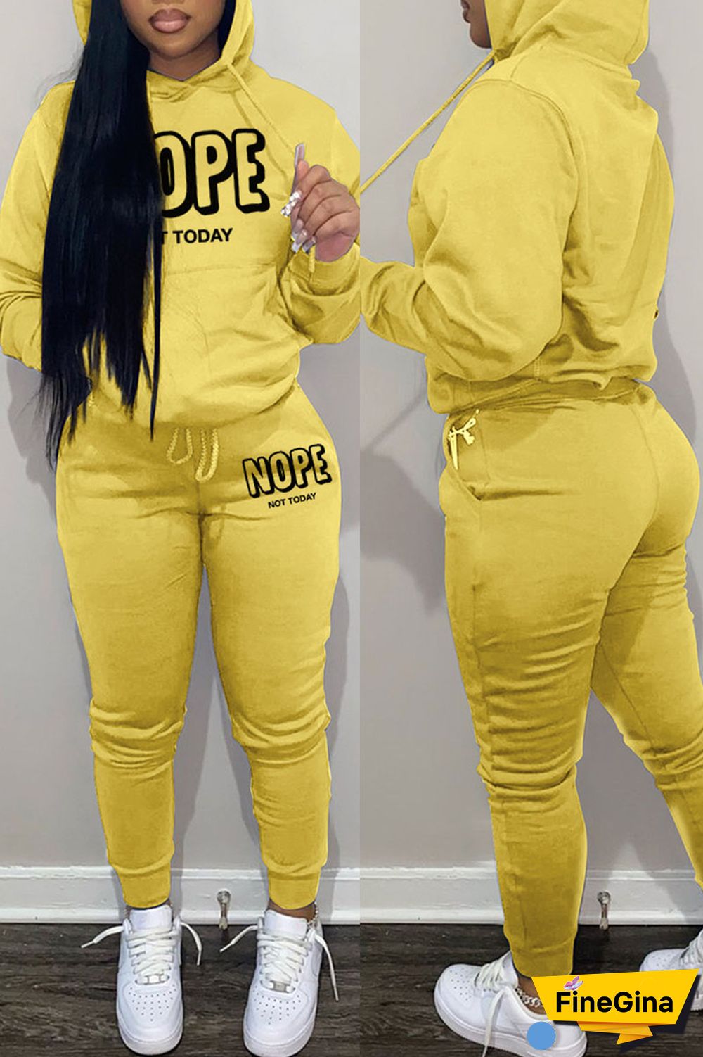 Khaki Casual Print Patchwork Hooded Collar Long Sleeve Two Pieces