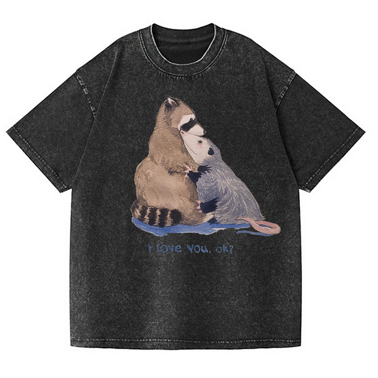 I Love You Ok? Men's washed T-shirt