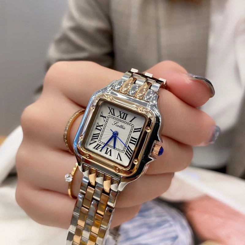 New Small Square Watch Straight Hair Fashion Elegant Retro Roman Women’s Watch Waterproof Quartz Watch A Generation Of Hair