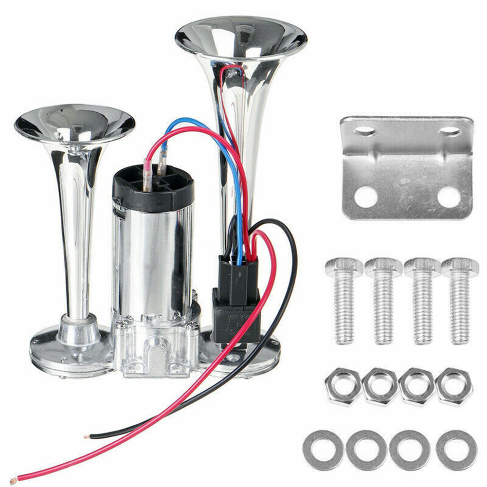 

12V Waterproof Dual Trumpets Car Truck Boat 600dB Loud Air Compressor Horn, 501 Original