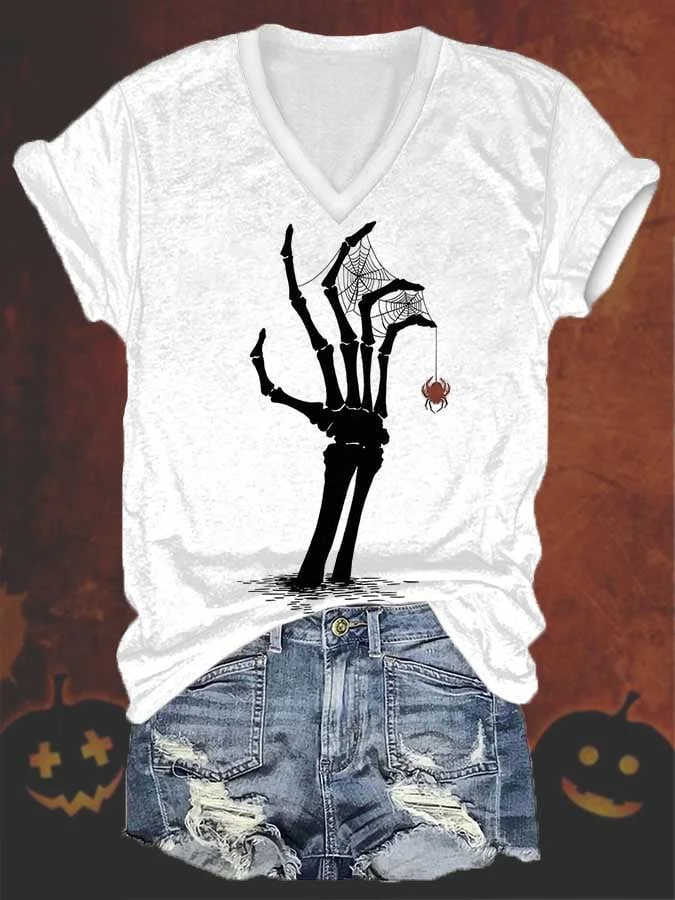 Halloween casual print short-sleeved T-shirt
