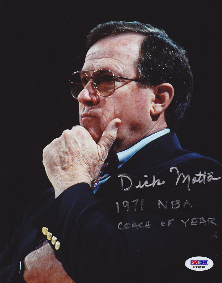 Dick Motta SIGNED 8x10 Photo Poster painting + 71 Coach of the Year Bullets PSA/DNA AUTOGRAPHED