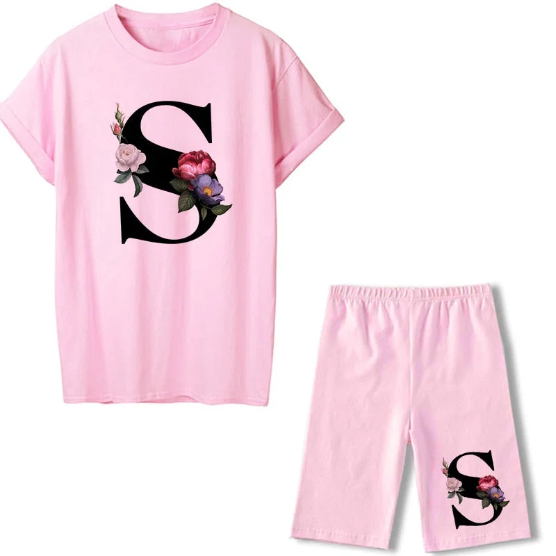 2021 Short Sleeve Sexy Tshirt And Pant Sports Suits Biker Shorts Two Piece Set Women Fashion Tracksuit Summer Outfits For Woman