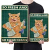 Brush Teeth Cat - Vintage Metal Signs(12*16Inch) - Cat