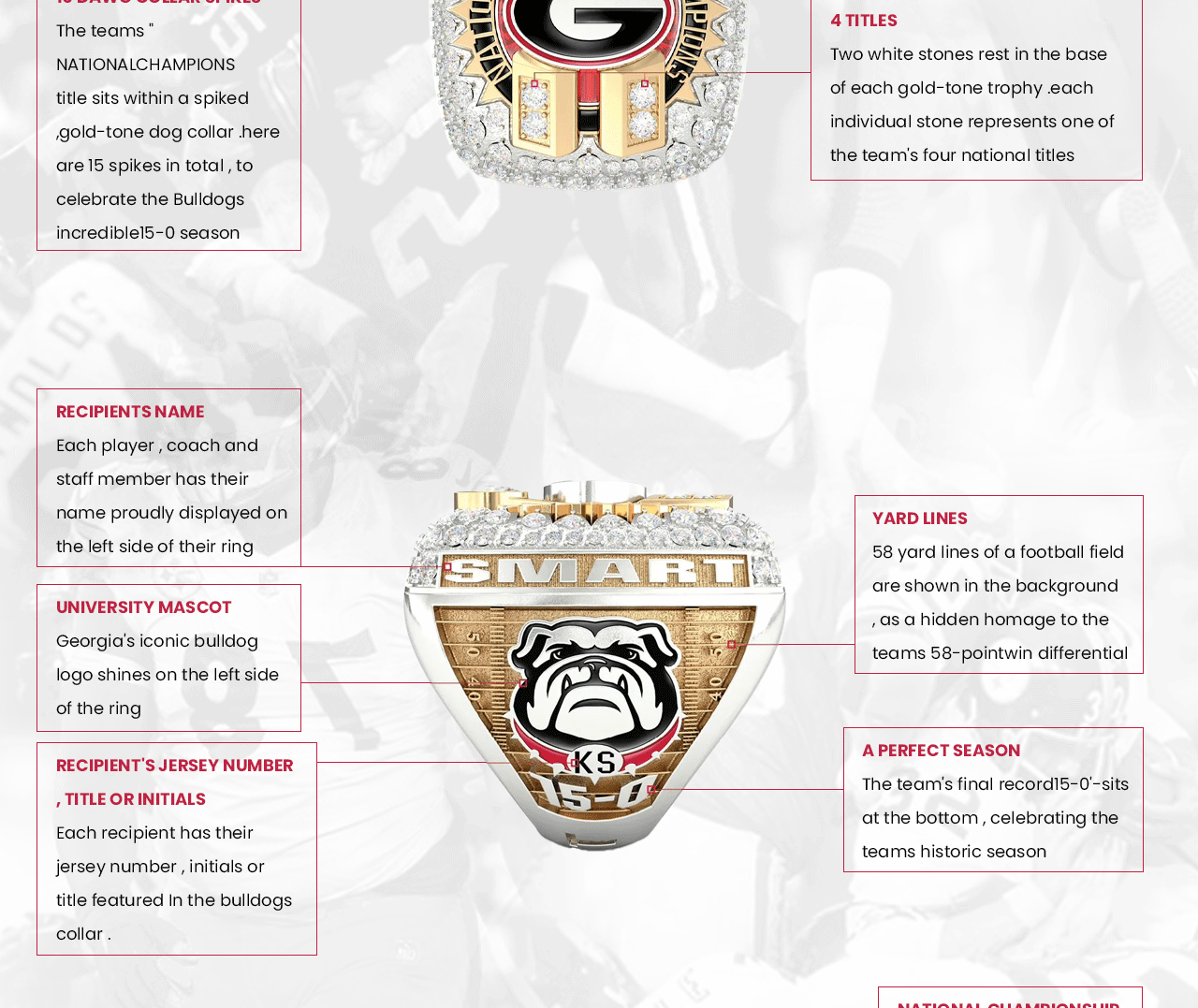 【Customized Version】 2022 Georgia Bulldogs National Championship NCAA Ring