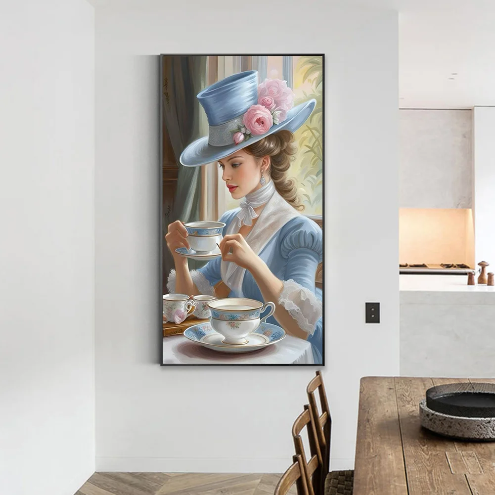 DIY Paint By Number 40*70cm - Lady Having Afternoon Tea