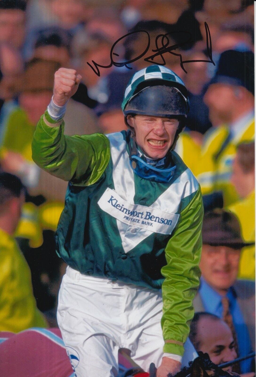 MICK FITZGERALD HAND SIGNED SEA MORE BUSINESS 12X8 Photo Poster painting HORSE RACING 1.