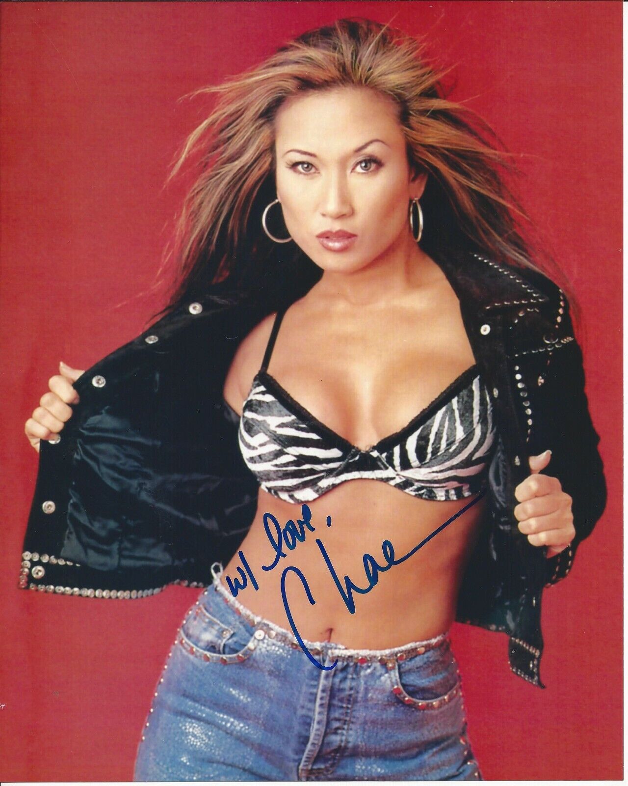 Chae autographed 8x10 #4  Shiping Sexy Nitro Girl WCW Penthouse