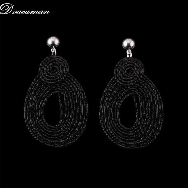 Dvacaman Bohemain Multilayer Round Alloy Drop Earrings Women 2019 New Trendy Maxi Earrings Statement Jewelry Party Gifts Female