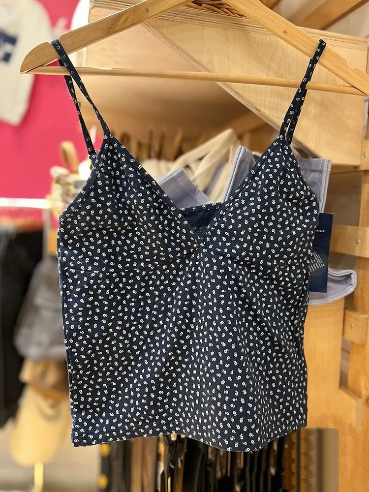V - Neck Floral Camisole Top for Women Lightweight Summer Tank
