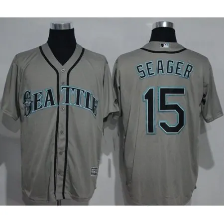 Mariners #15 Kyle Seager Grey New Cool Base Stitched MLB Jersey