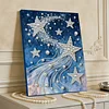 DIY Pearl Painting Star for Home Wall Decor with Frame(40x30cm)
