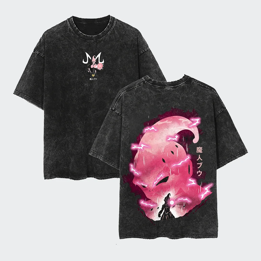 Dragon Ball Majin Buu Anime Oversize Washed T-Shirt