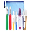 (US Local)6Pcs Set Thread Cutter Stitch Unpicker Sewing Tool for Needlework(Blue Scissors)
