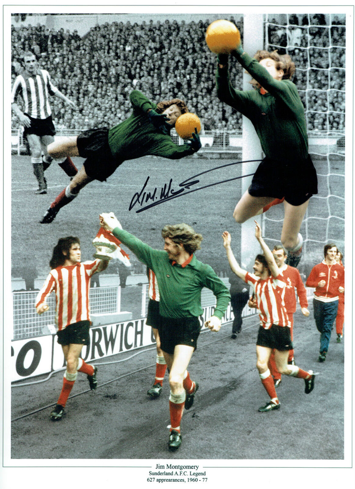 Jim MONTGOMERY Signed Autograph 16x12 Sunderland Montage Photo Poster painting AFTAL COA