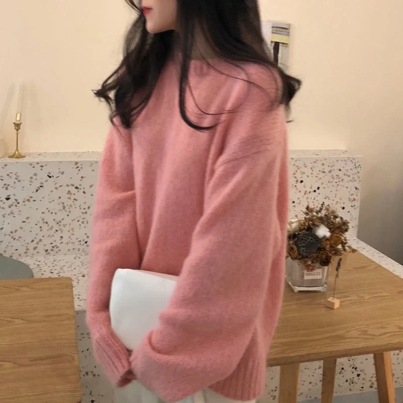 Billlnai 2023 Women Sweater Pullover Female Knitting Overszie Long Sleeve Loose Elegant Knitted Thick Outerwear Womens Winter Sweaters