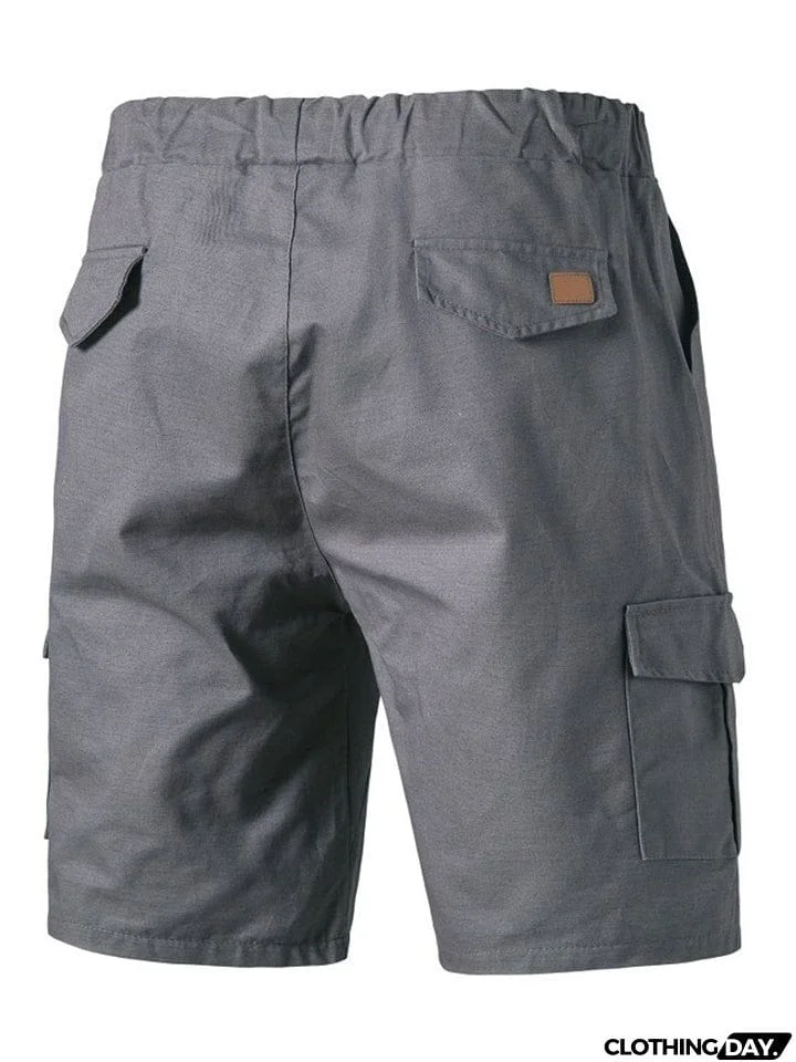 Men's Casual Multi Pockets Summer Sports Loose Drawstring Shorts