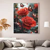 Butterfly Rose - 11CT Stamped Cross Stitch - 40*50cm - Flower