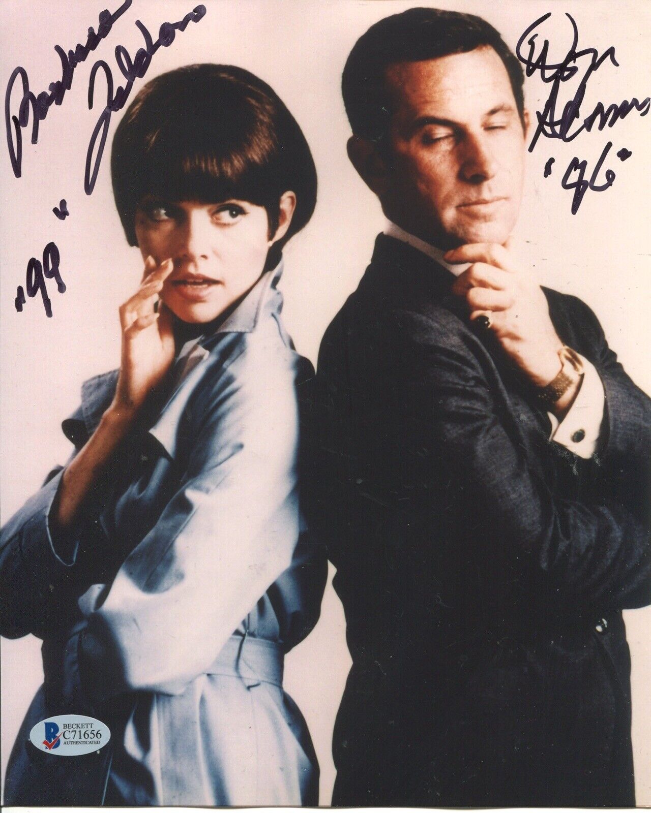 Don Adams and Barbara Feldon signed GET SMART 8x10 Photo Poster painting