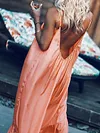 Loose Solid Color Condole Belt Maxi Dress