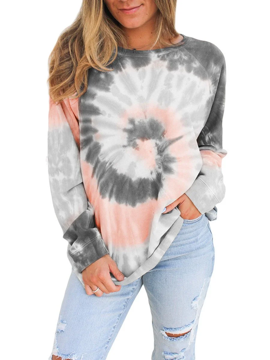 Scoop Neck Tie Dye Sweatshirt