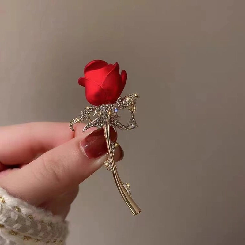 Elegant Minimalist Pin Rose Flower Alloy Plating Women’s Brooches