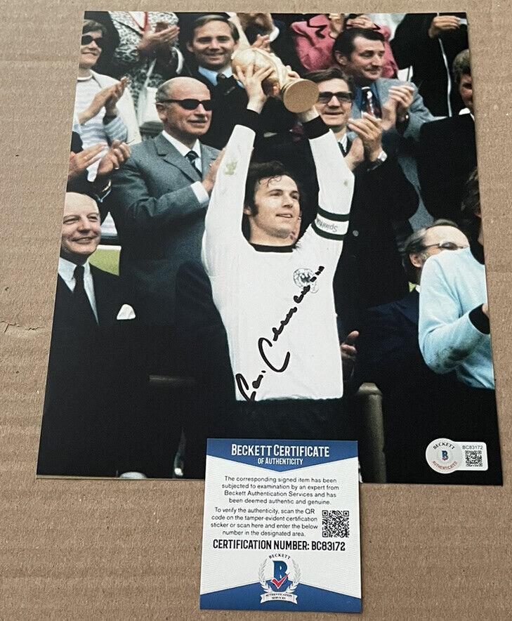 FRANZ BECKENBAUER SIGNED 1974 WORLD CUP SOCCER 8X10 Photo Poster painting PSA/DNA GERMANY #2