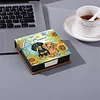 5D Dachshund DIY PU Diamond Painting Notecard Box with 160 Sheets Paper Holder