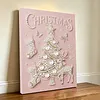 Christmas Tree 5D DIY Round Special Shaped Pearl Partial Drill Diamonds Dots Gem Art Kits with Wooden Frame Diamond Dots Paintings 30x40cm Diamonds Paintings Gem Art for Adults Beginners Home Decor