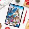 (US Local)Christmas Bear A5 Size Diamond Painting Notebook Set with 4Pcs Bookmark Gift