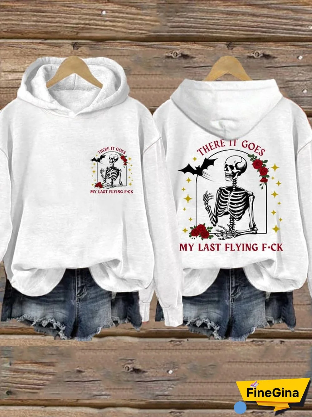 Women's Funny Halloween There It Goes, My Last Flying F*ck Casual Hoodie