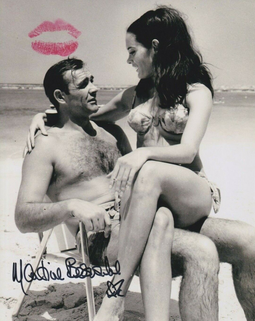 Martine Beswick Photo Poster painting signed i/p with Authentic Lipstick Kiss! James Bond K141