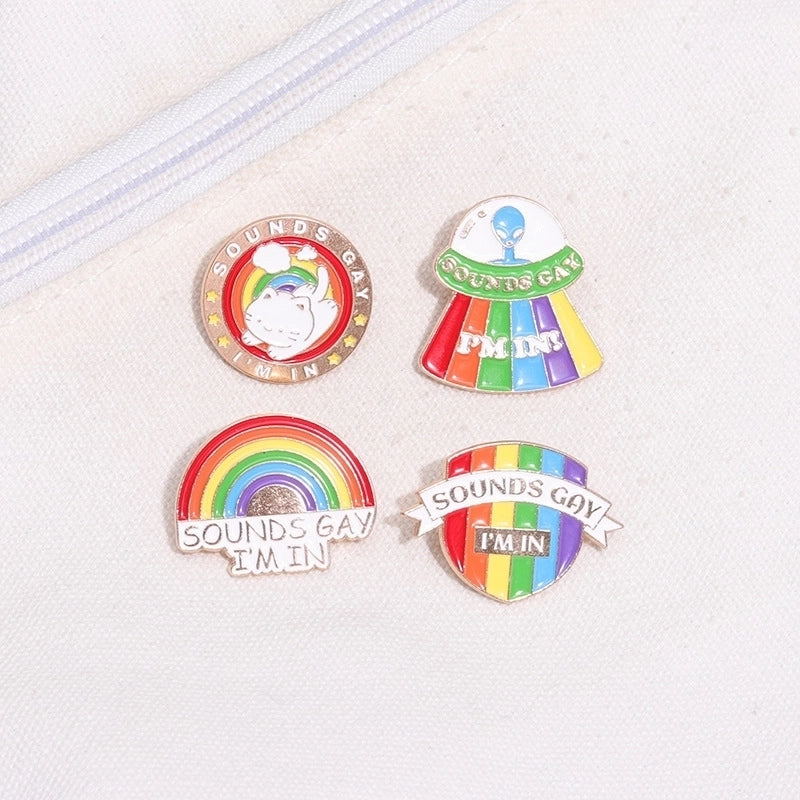 Cartoon Style Cowboy Style Artistic Pin Animal Letter Spacecraft Alloy Stamping Stoving Varnish Plating Kid'S Unisex Brooches