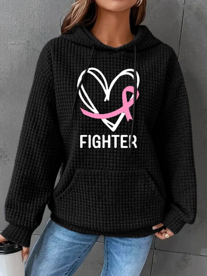 Women's Breast Cancer Awareness Printed Casual Hoodie socialshop