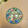 J&eacute;sus croix-soleil attrape-fen&ecirc;tre suspendu diamant carillons &eacute;oliens