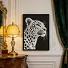 Spotted Leopard Special Shaped 5D DIY Partial Drill Diamond Pearl Painting Kit for Adults Beginners Home Decor Art Craft Pearl Diamond Painting 30x40cm