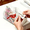 Cardinal Plum DIY PULeather Diamond Painting Tissue Box for Adults Beginners Large Size Diamond Art Paper Storage Holder for Living Room Bathroom Table Decor