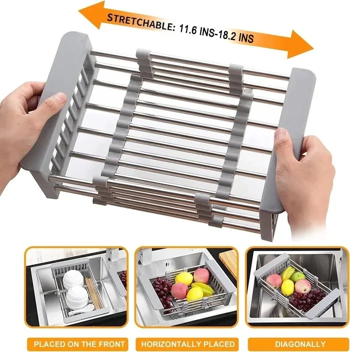 Expandable sink drain basket