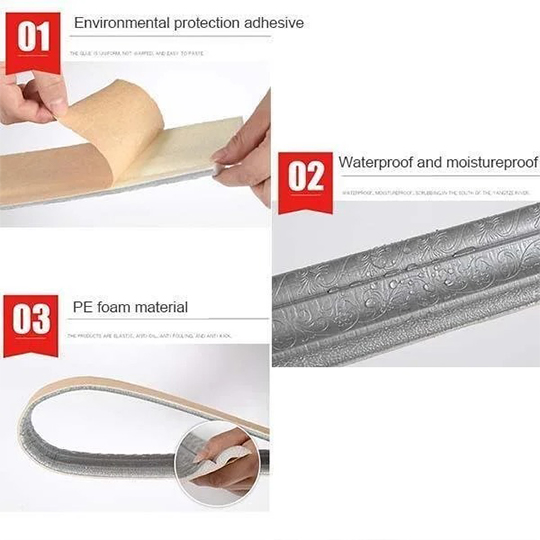 3D Wall Edging Self Adhesive Environmental Protection 3D Wall Edging