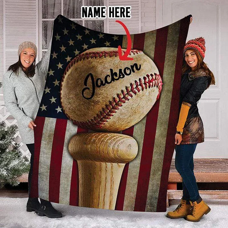Personalized Baseball Blanket | BKKid674