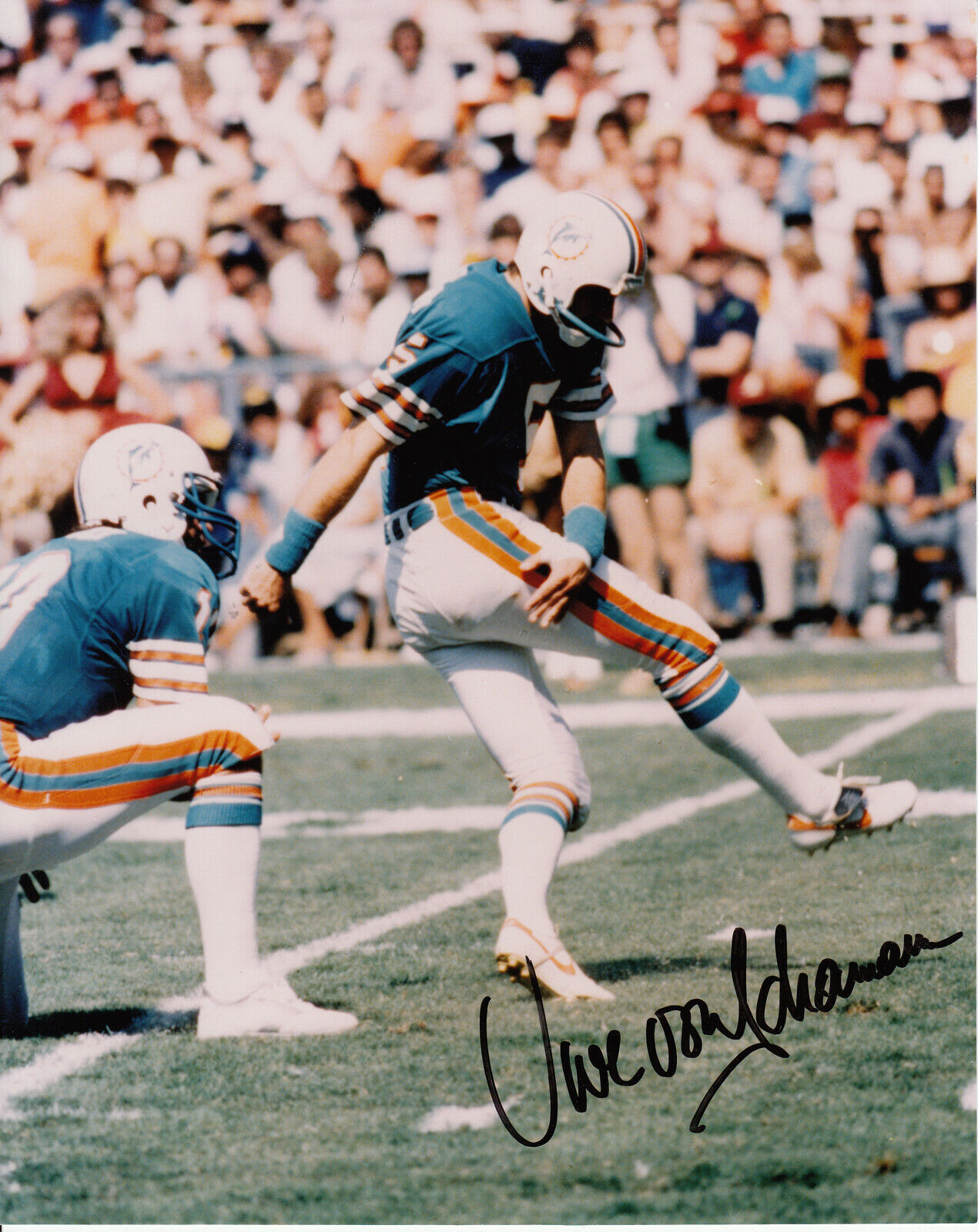 Uve Von Schamann #0 8x10 Signed Photo Poster painting w/ COA Miami Dolphins 031719