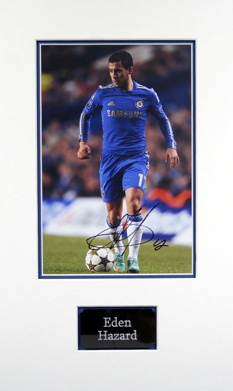 Eden HAZARD Signed & Mounted 12x8 Photo Poster painting AFTAL COA Chelsea Belgium Football