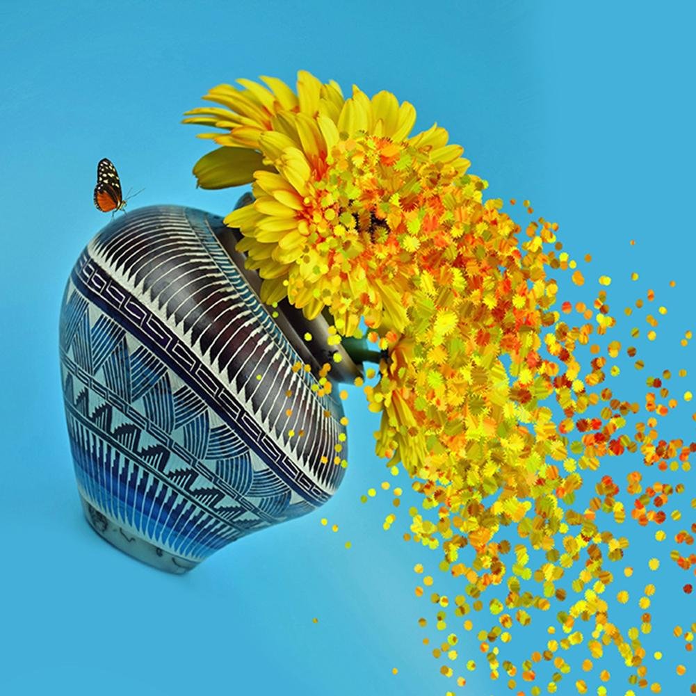 Full Round Diamond Painting - Chrysanthemum Vase