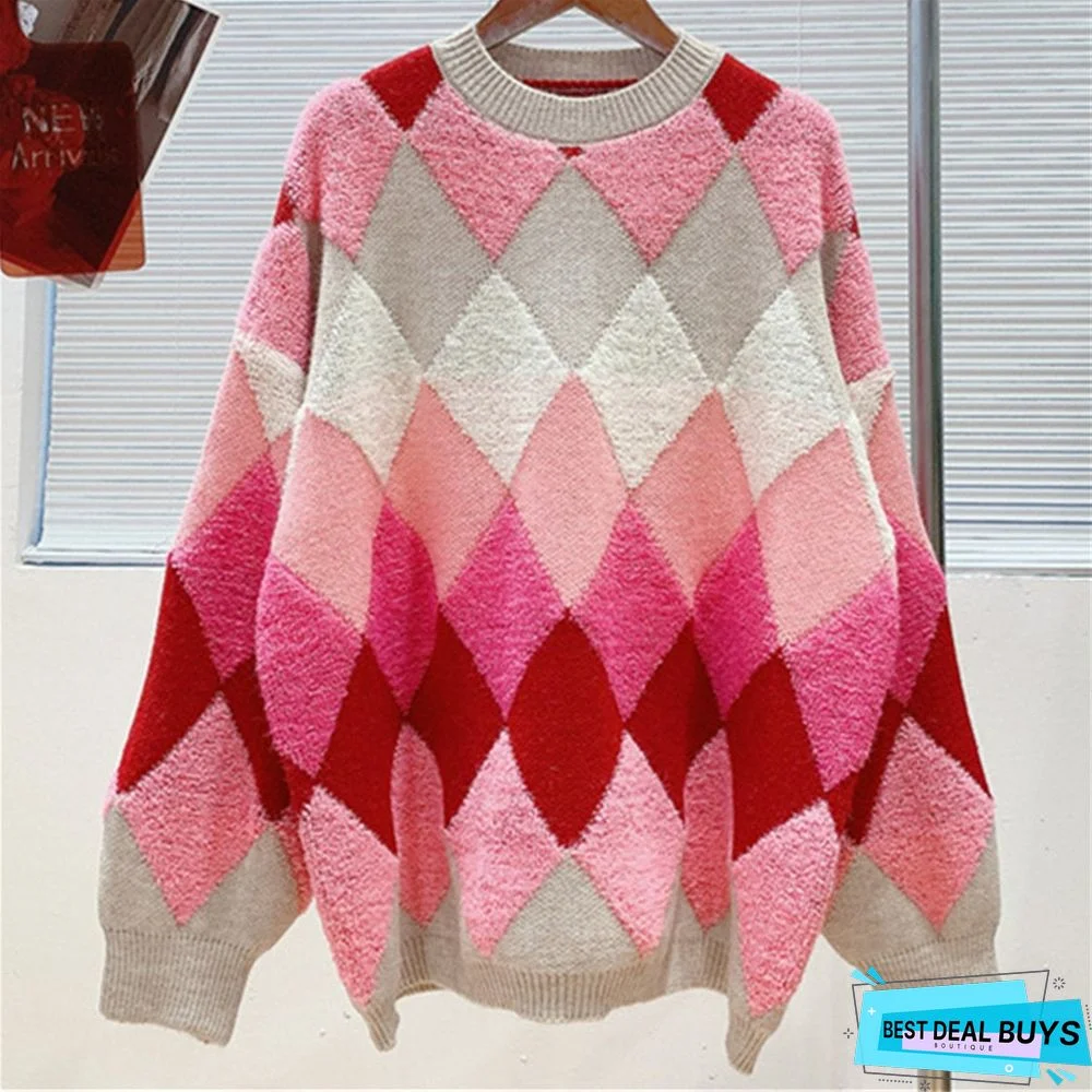 Candy Gradient Gingham Pullover
